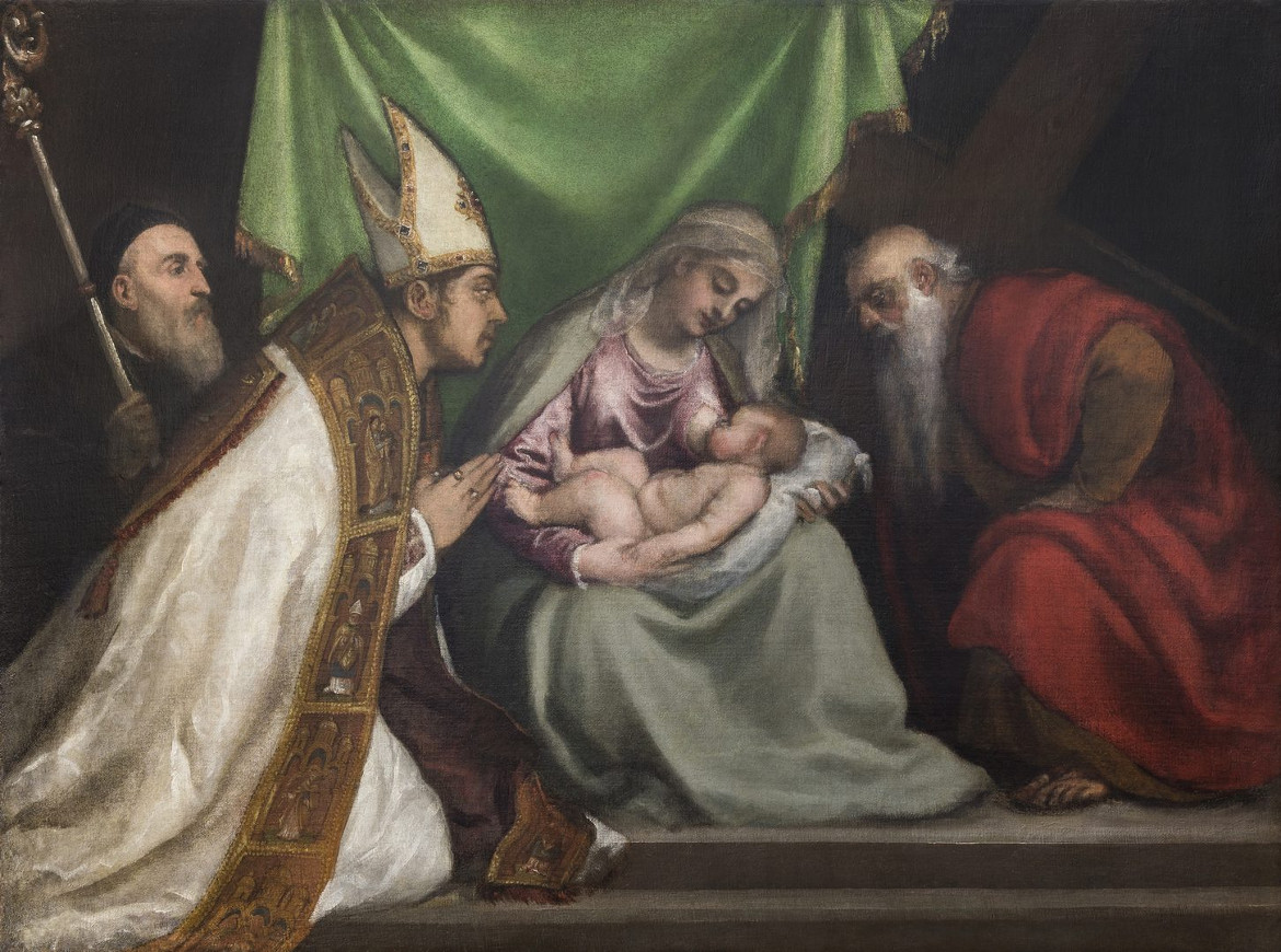 Le tableau du Titien « Vierge à l’enfant entre les saints Titien, André et un acolyte » retrouve sa splendeur originelle